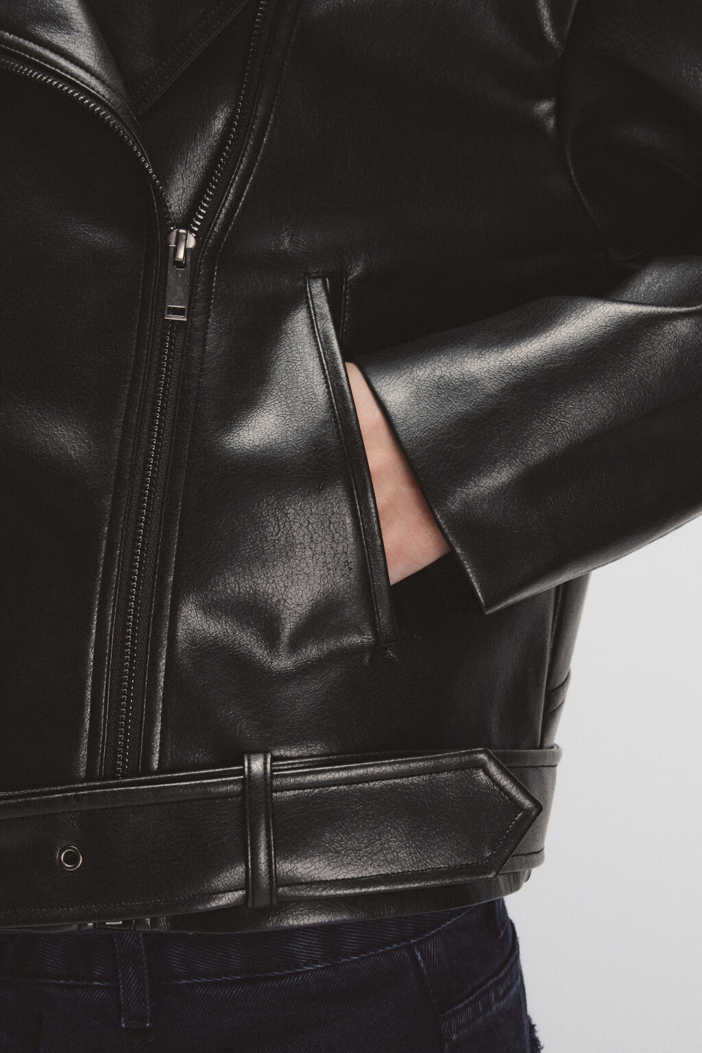 Куртка-косуха свободная с ремнем - цвет коричневый - 7