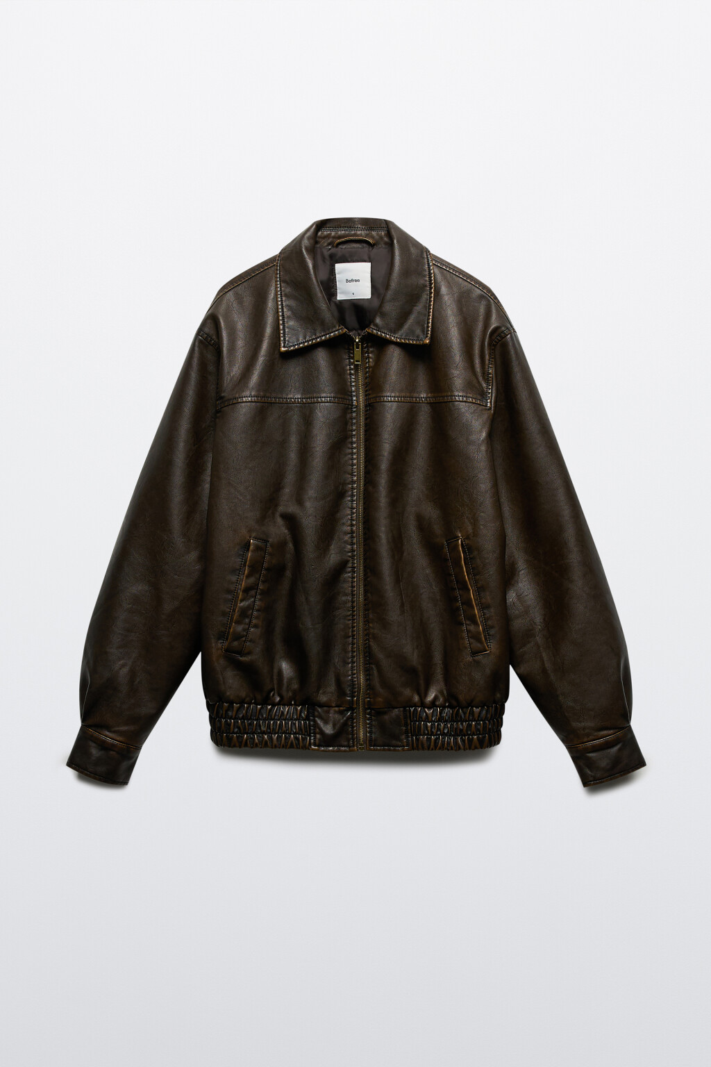 Куртка-бомбер с состаренным эффектом - цвет коричневый - 10