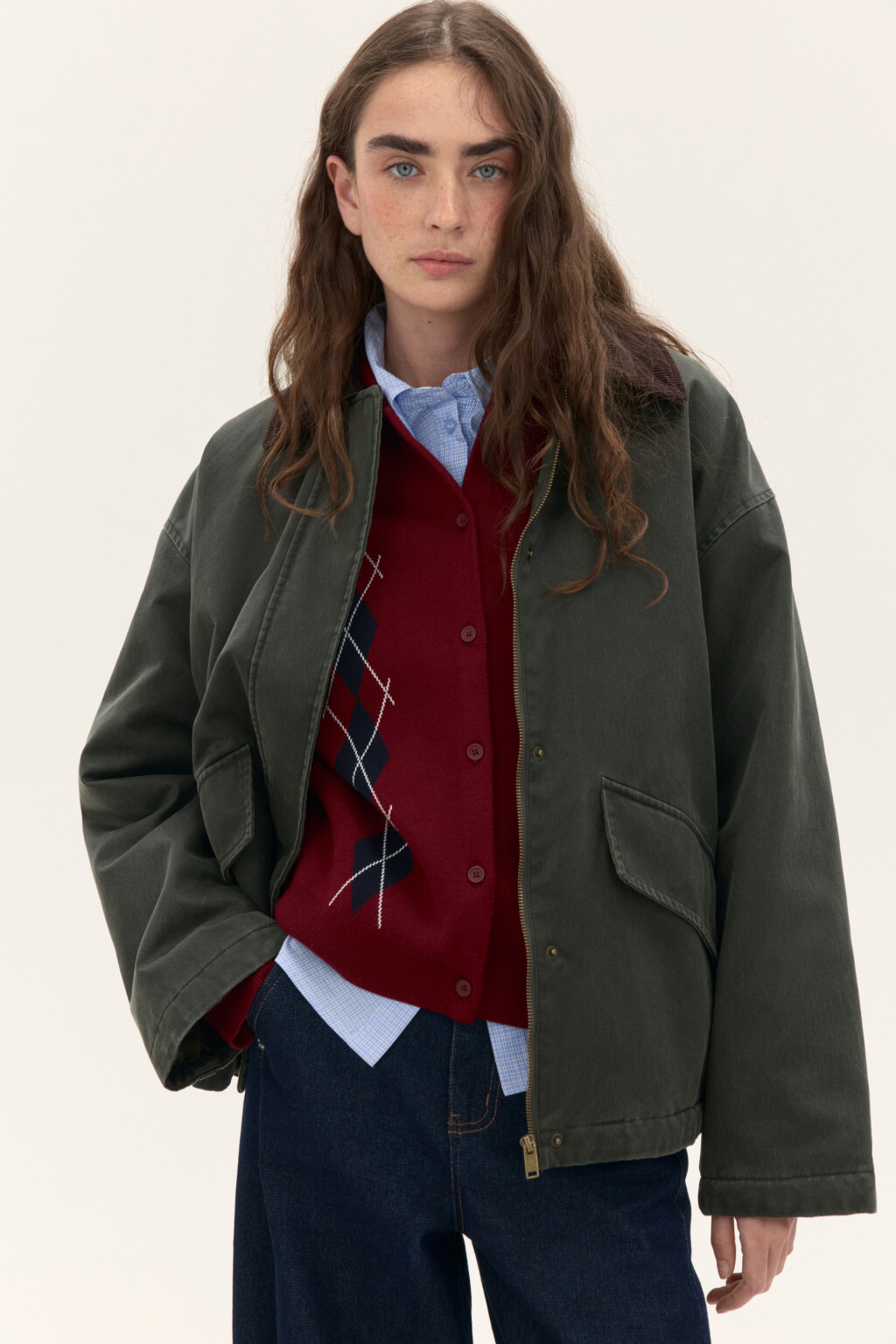 Куртка утепленная из вощеной ткани - цвет зеленый - 1