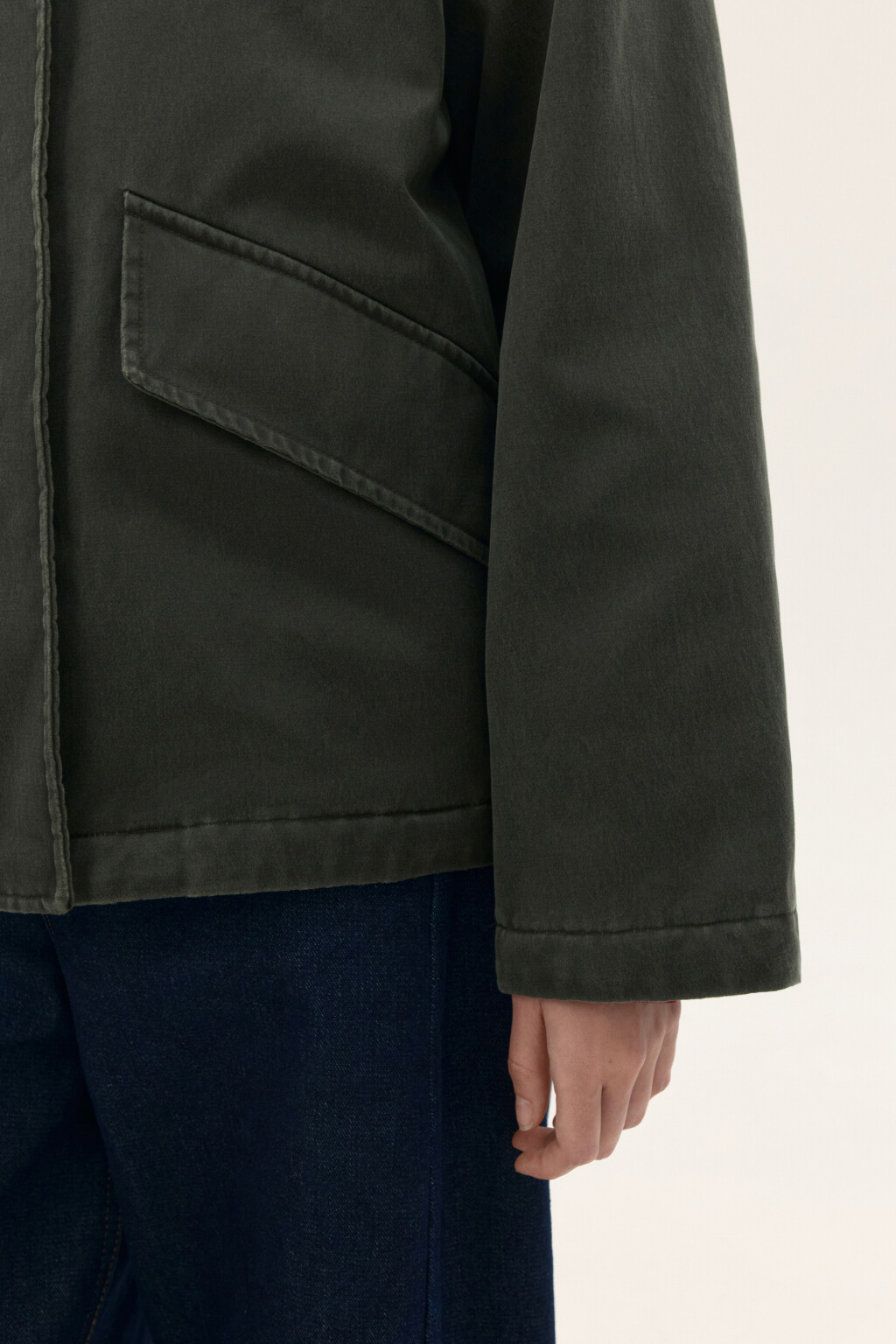 Куртка утепленная из вощеной ткани - цвет зеленый - 6