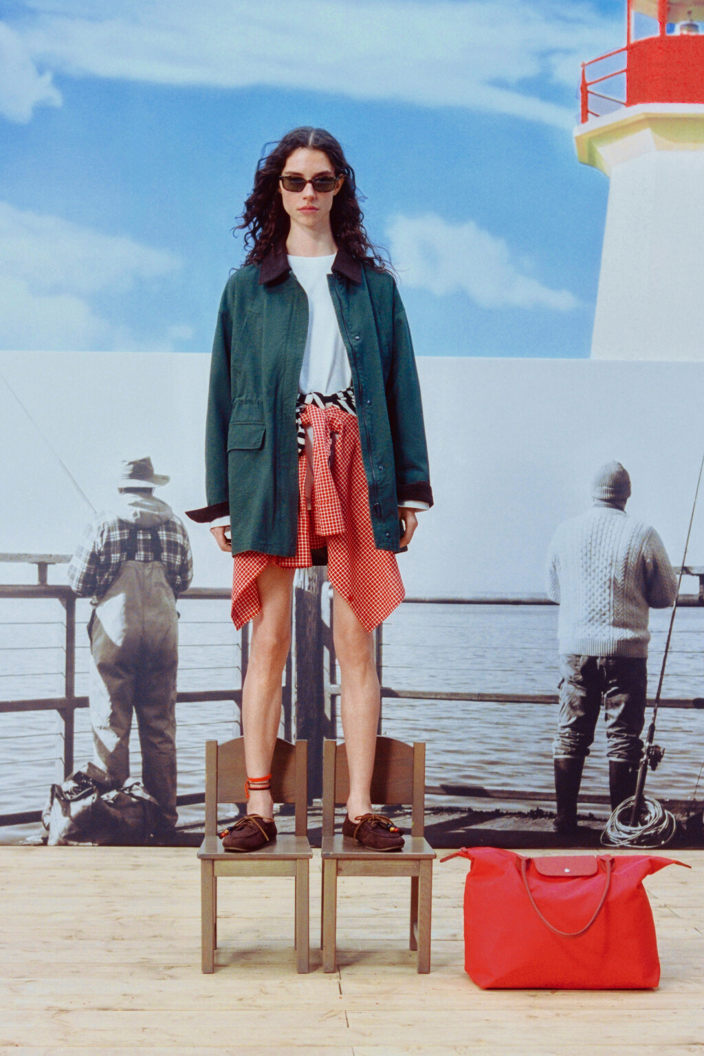 Куртка-парка с вельветовым воротником - цвет зеленый - 1