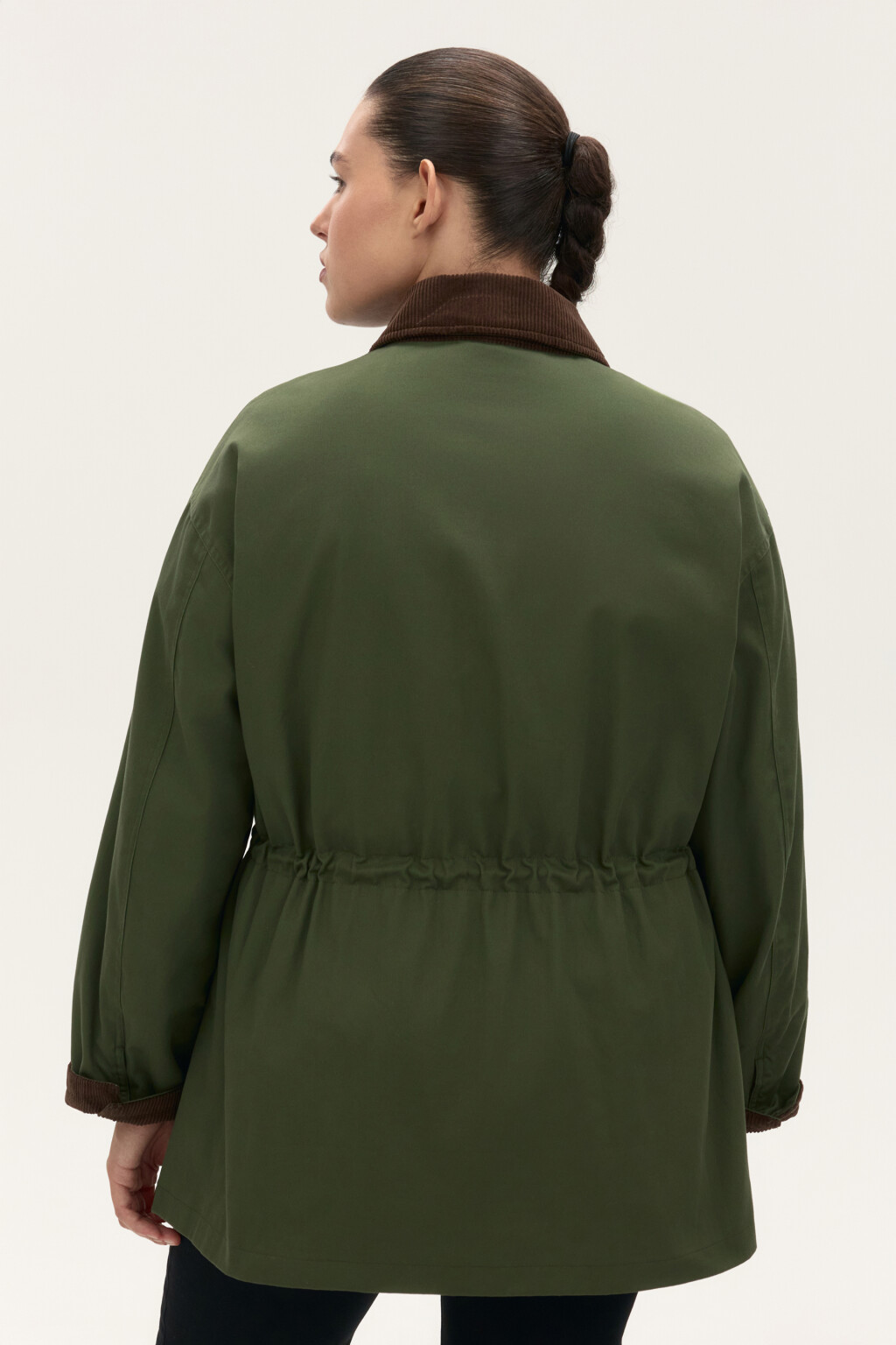 Куртка-парка с вельветовым воротником - цвет зеленый - 6