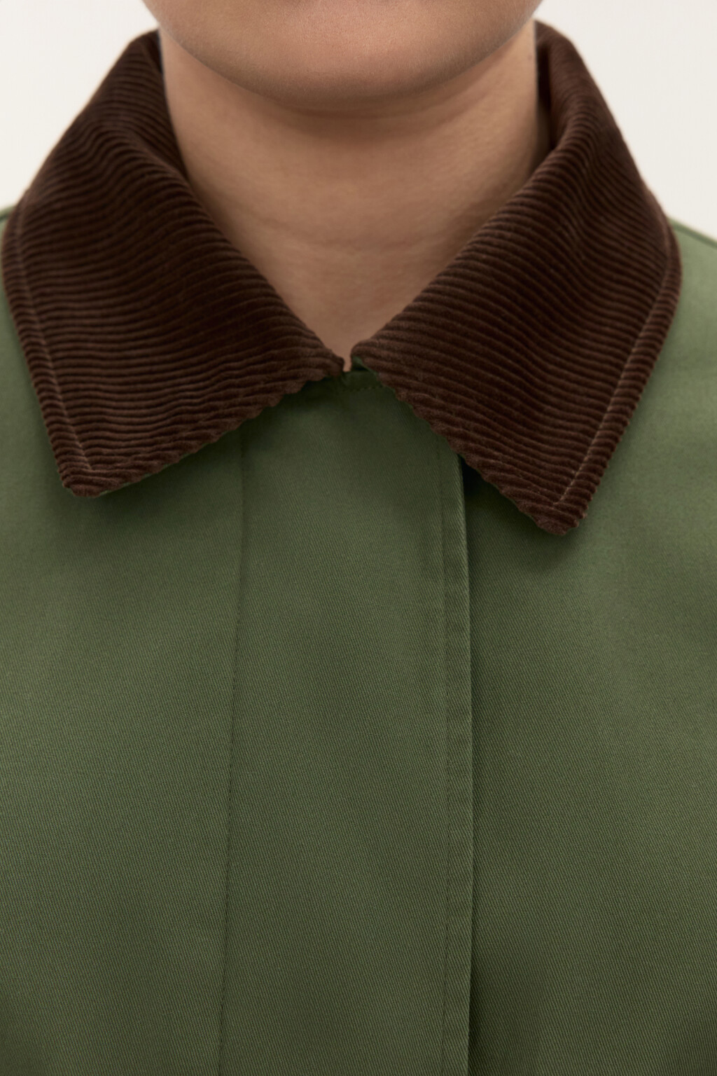 Куртка-парка с вельветовым воротником - цвет зеленый - 8