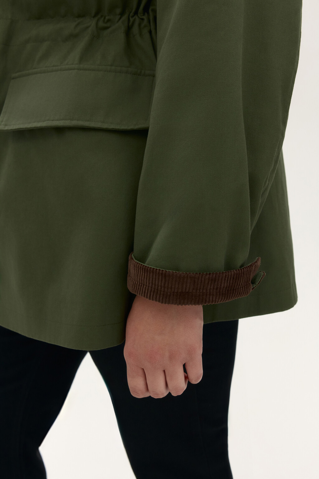 Куртка-парка с вельветовым воротником - цвет зеленый - 9