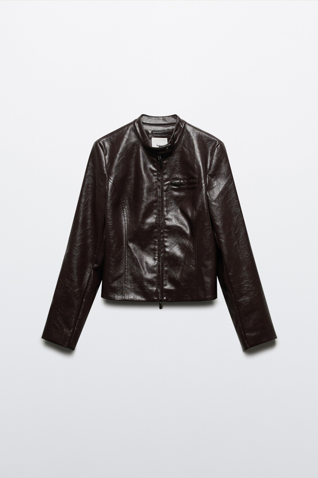 Куртка приталенная на молнии - цвет коричневый - 9