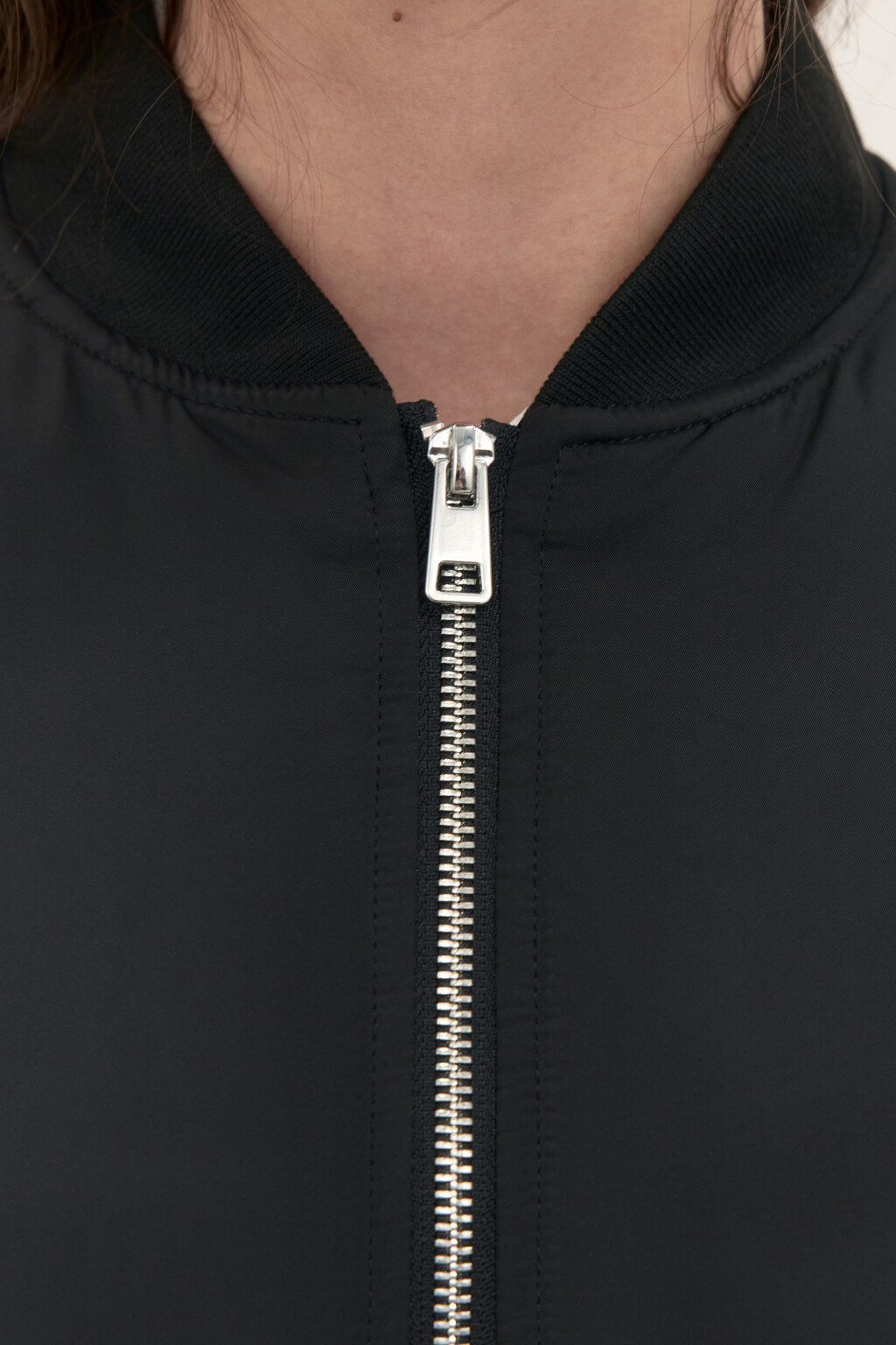 Куртка-бомбер oversize на утеплителе - цвет черный - 5