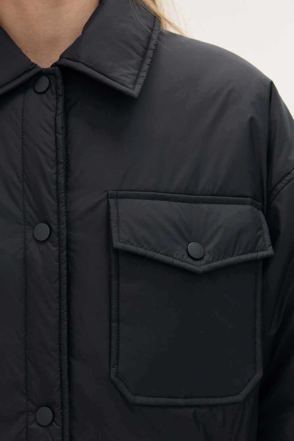 Куртка-рубашка утепленная - цвет черный - 5