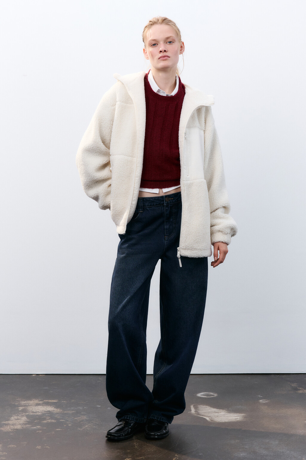 Куртка плюшевая с капюшоном - цвет молочный - 5