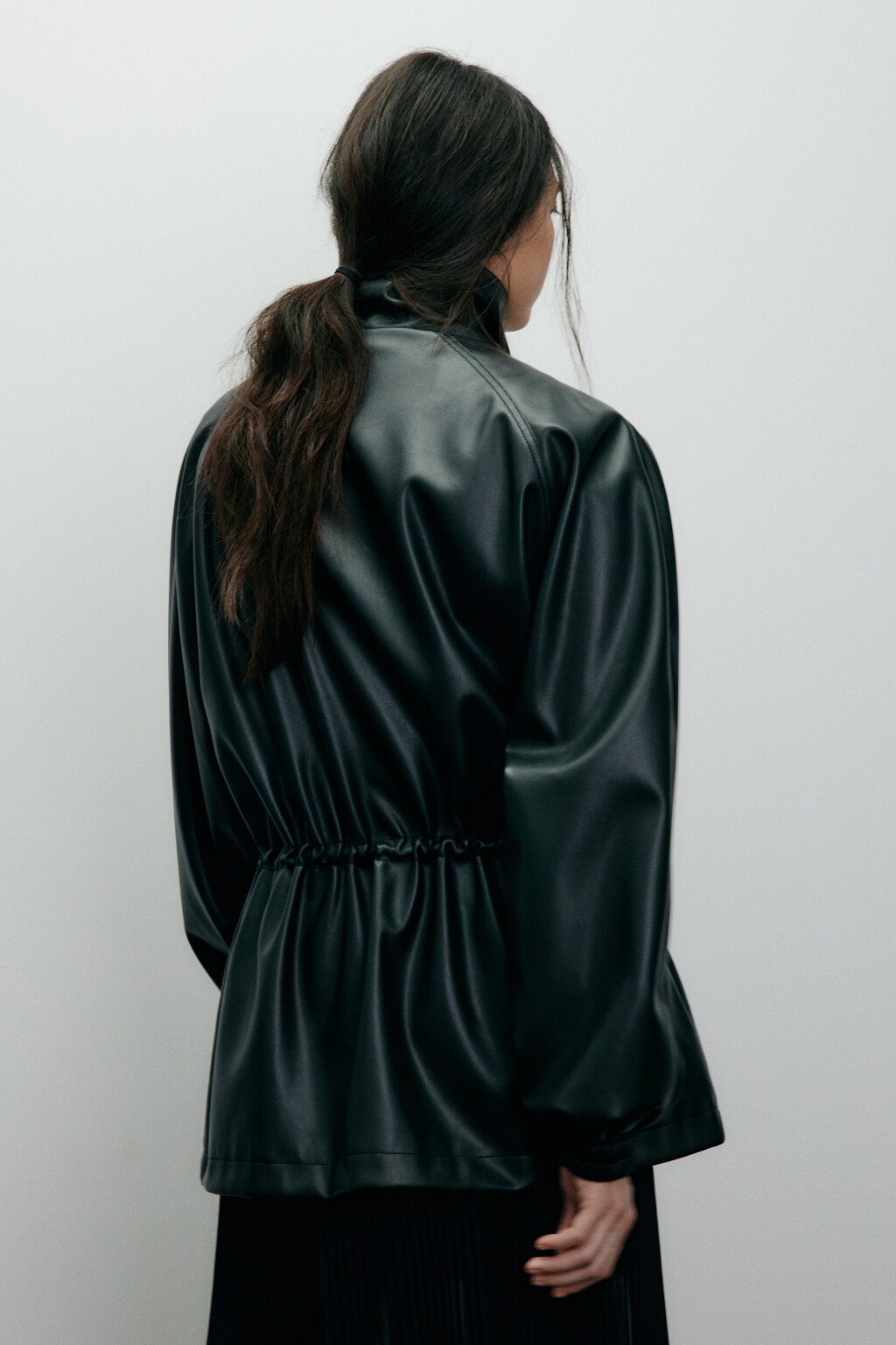 Куртка-парка с поясом - цвет черный - 5