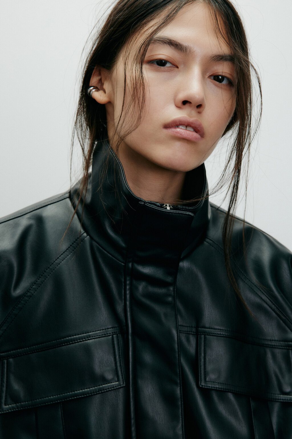 Куртка-парка с поясом - цвет черный - 7