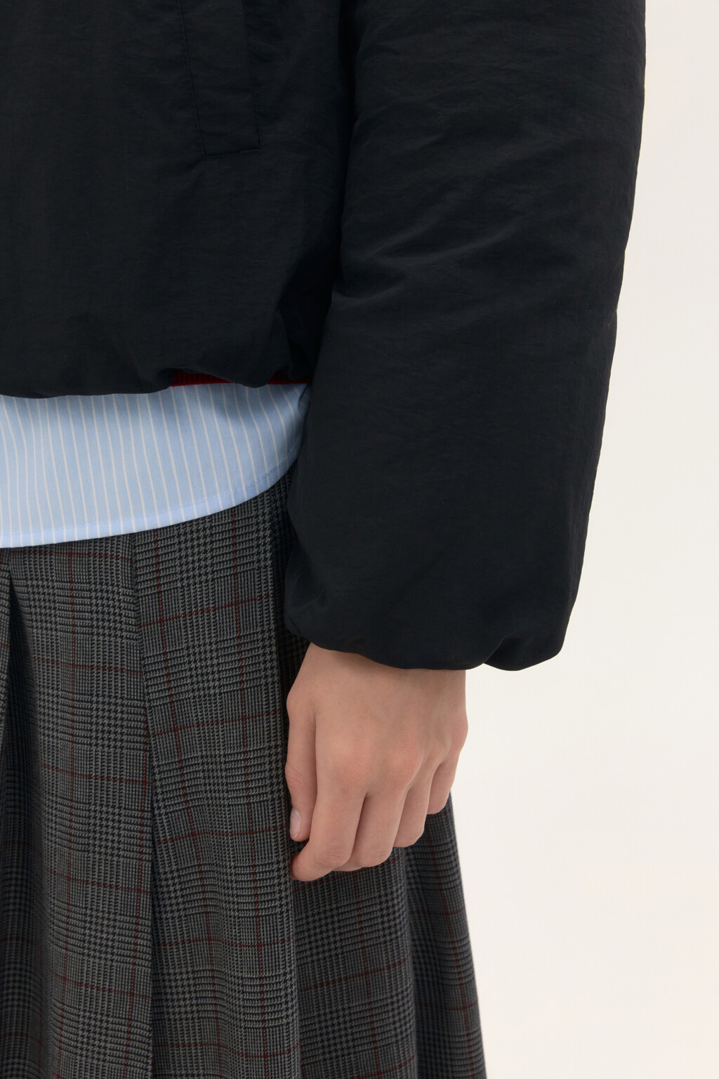 Куртка с широким воротником - цвет черный - 6