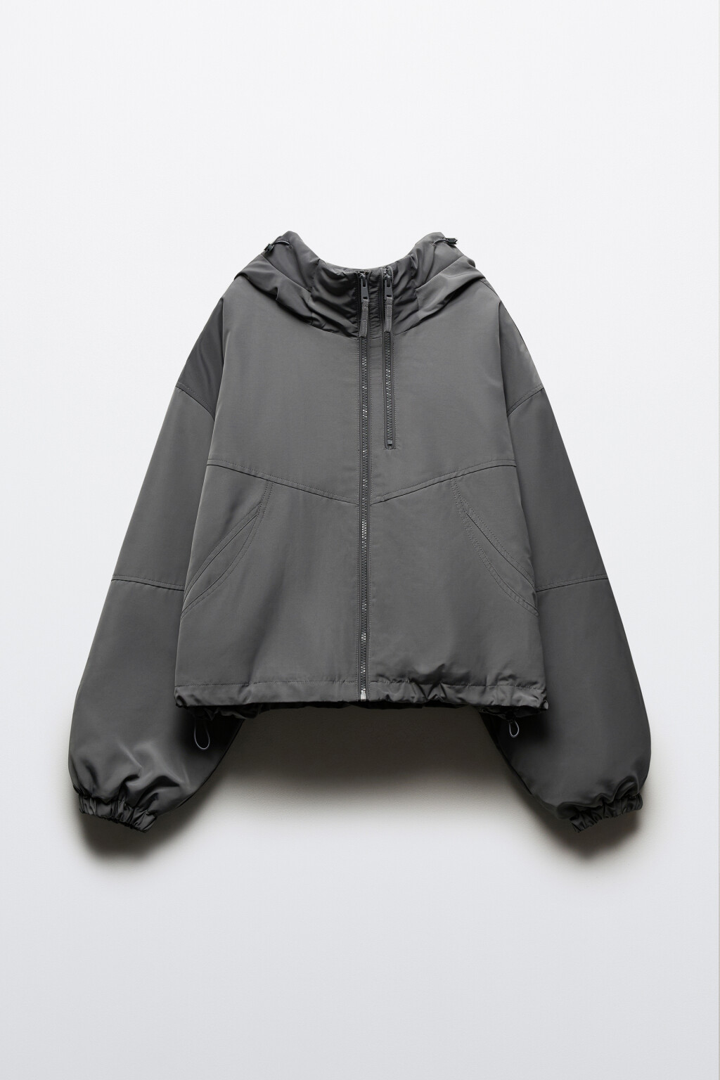 Куртка короткая с капюшоном - цвет серый - 8