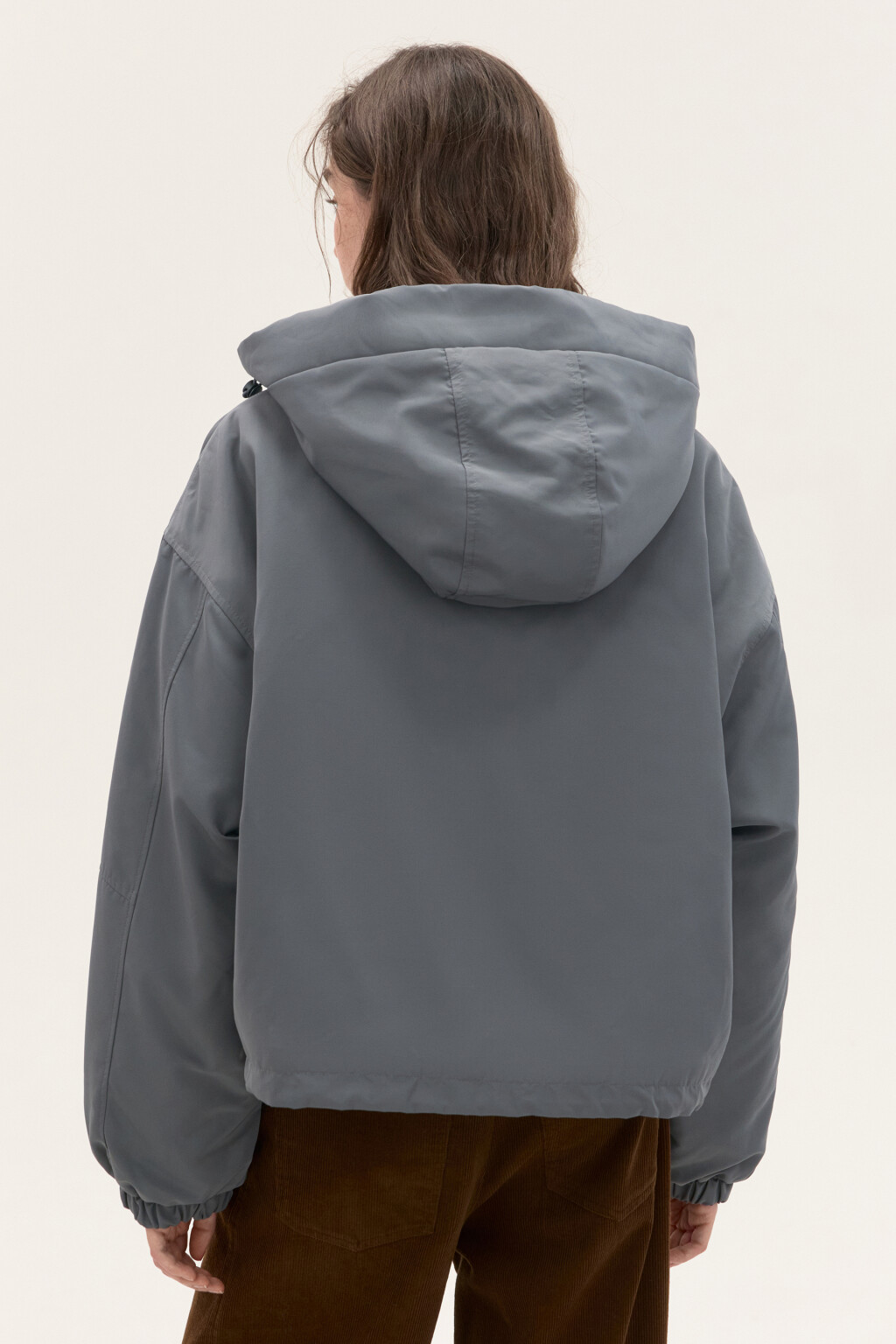 Куртка короткая с капюшоном - цвет серый - 3