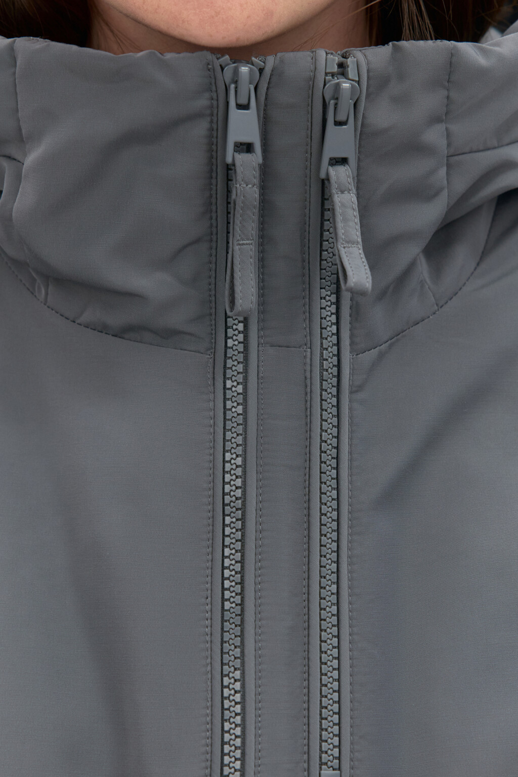 Куртка короткая с капюшоном - цвет серый - 5