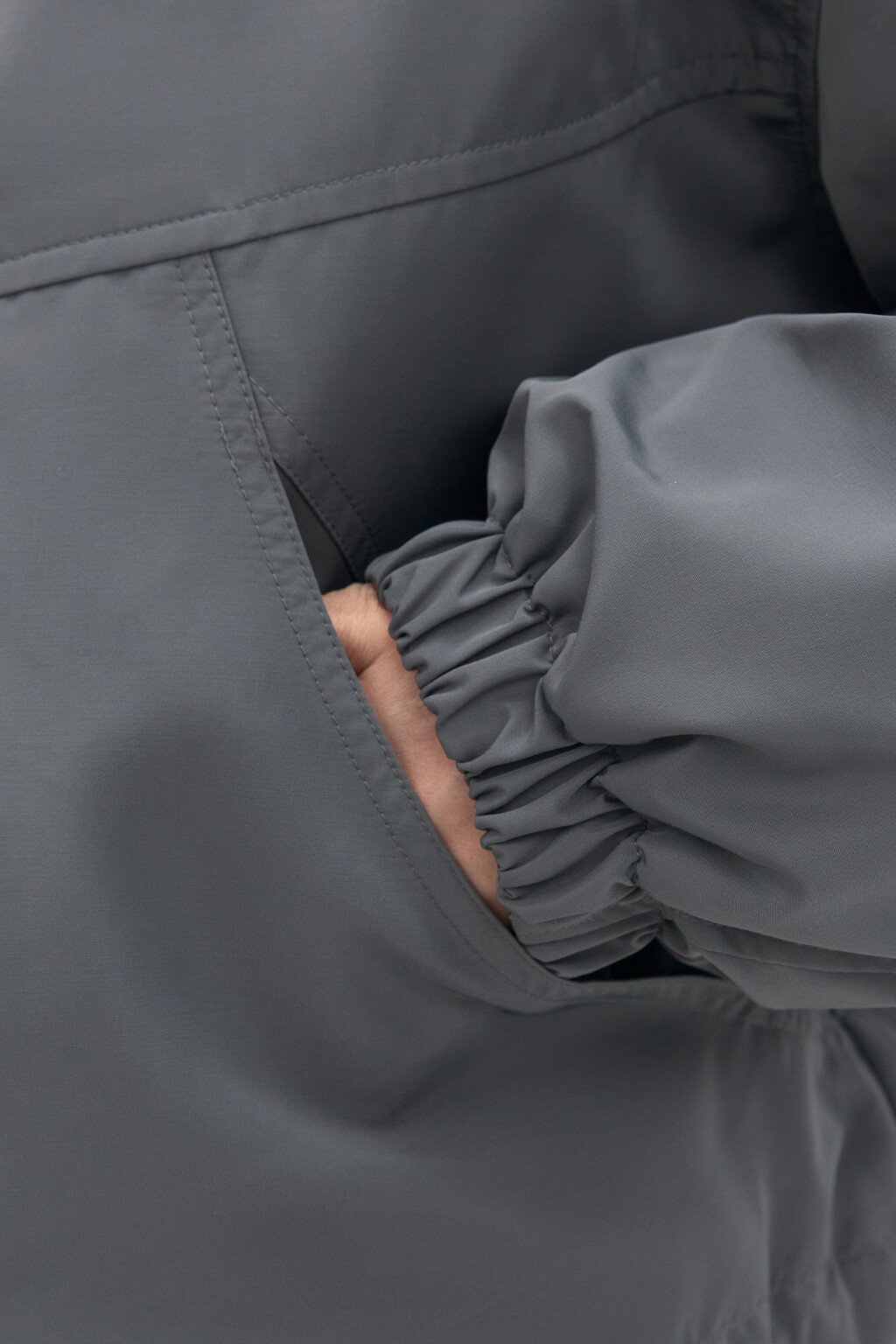 Куртка короткая с капюшоном - цвет серый - 6
