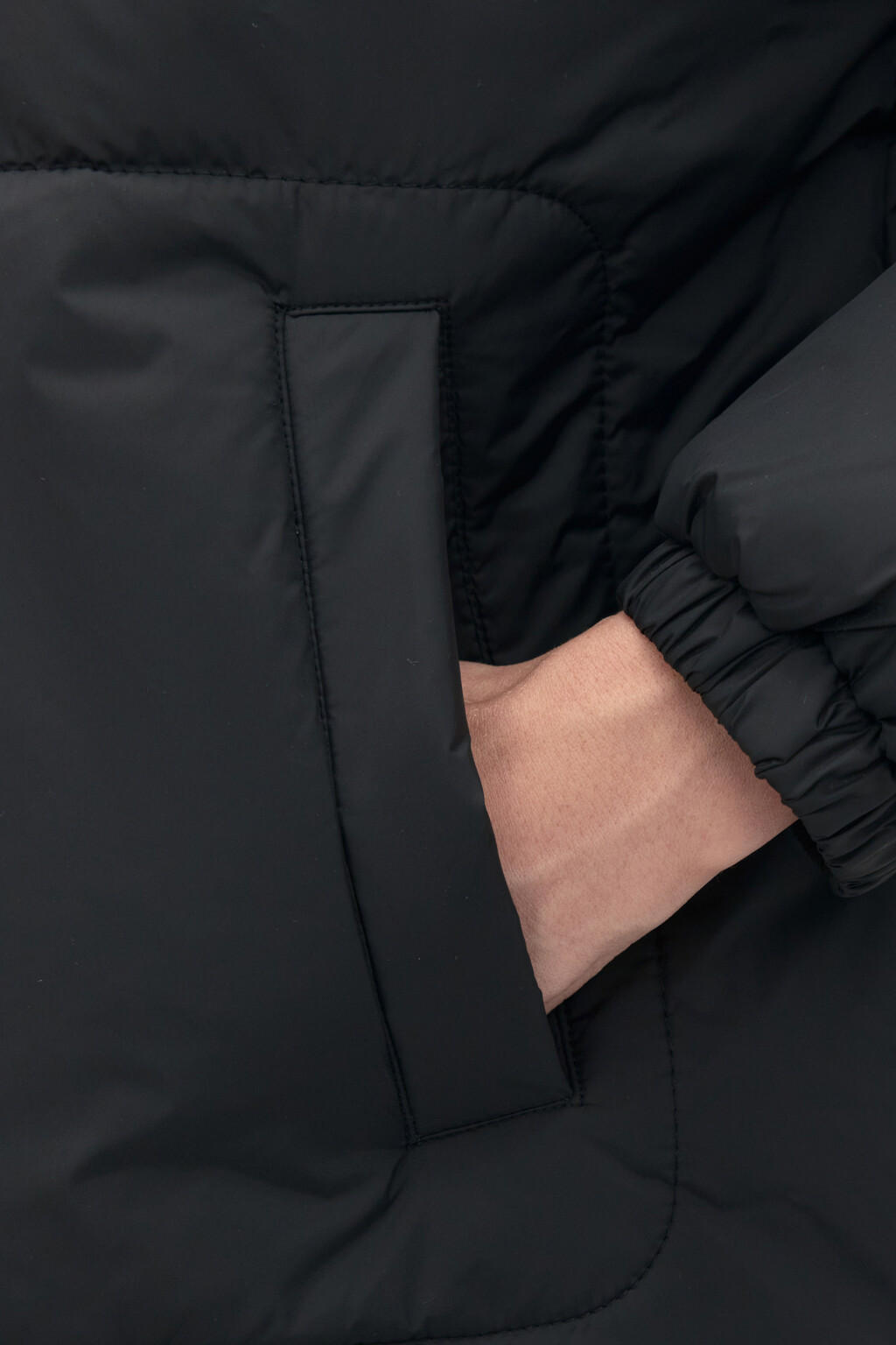Куртка утепленная без воротника - цвет черный - 6