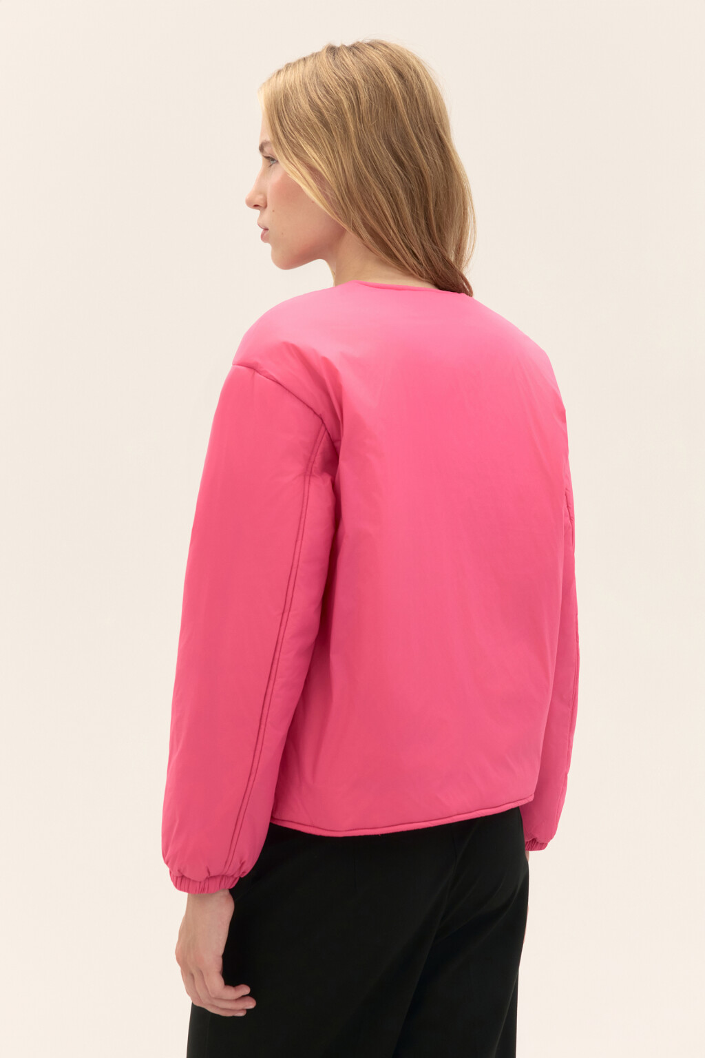 Куртка утепленная без воротника - цвет розовый - 3