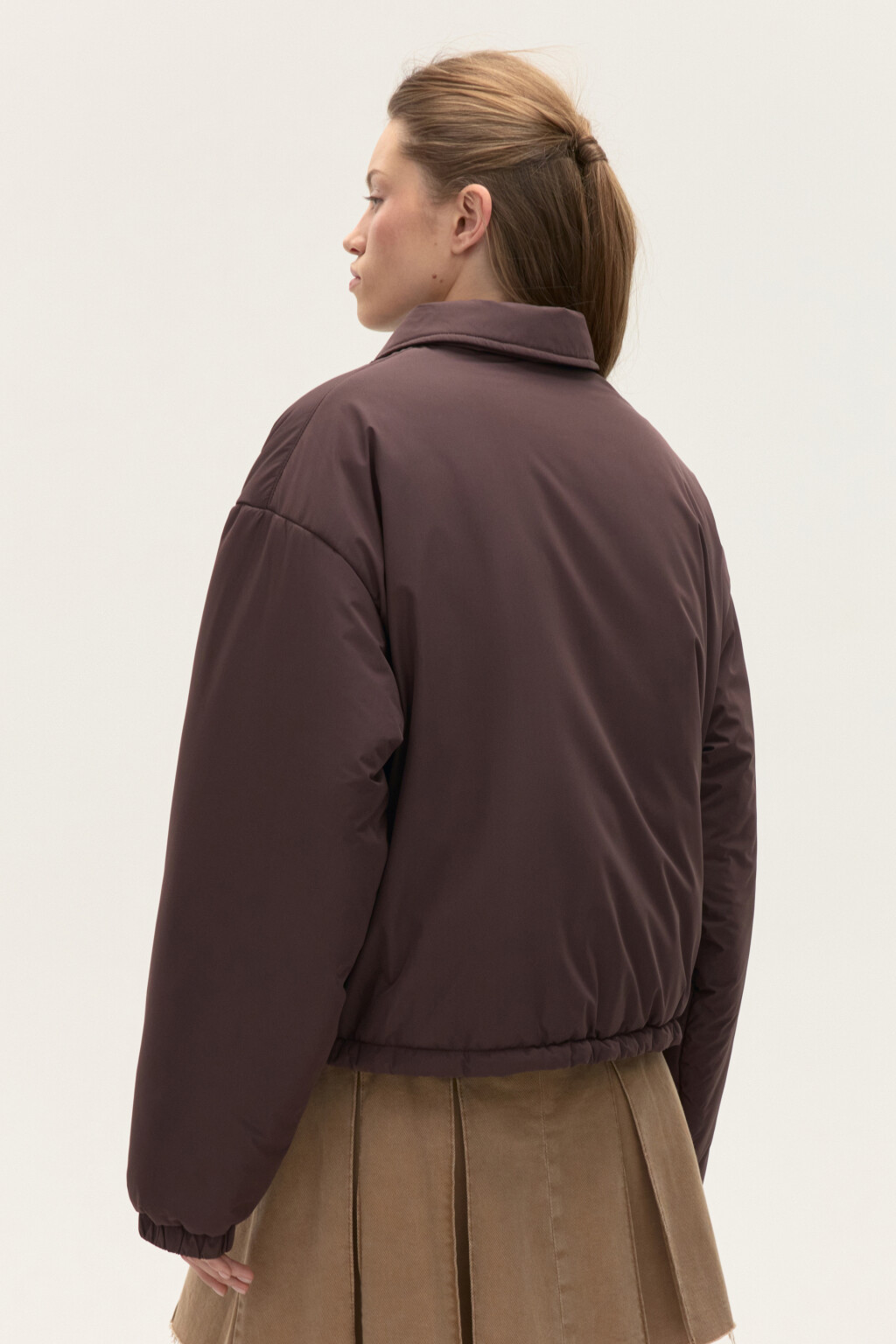 Куртка утепленная с утяжками по низу - цвет коричневый - 4