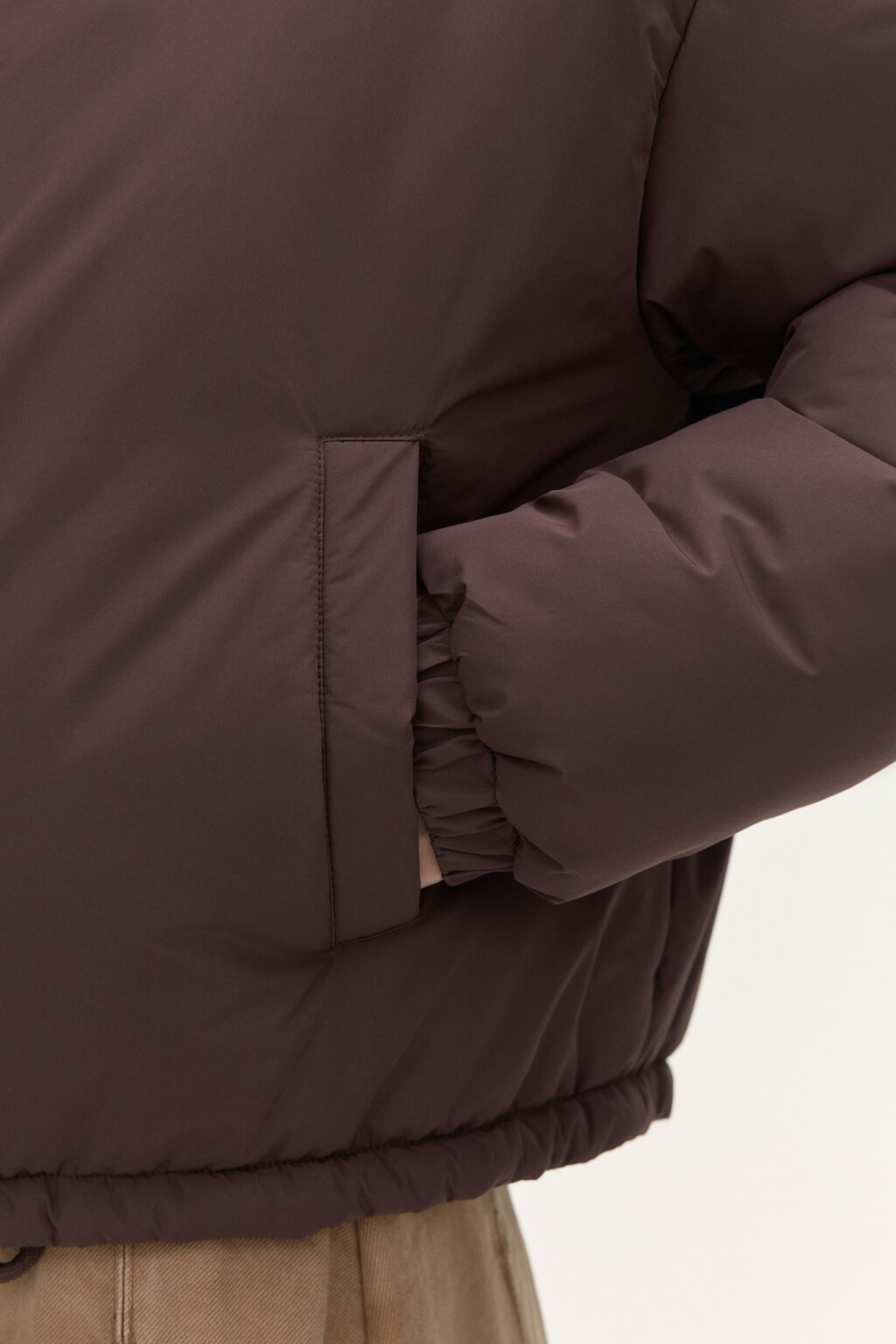Куртка утепленная с утяжками по низу - цвет коричневый - 8
