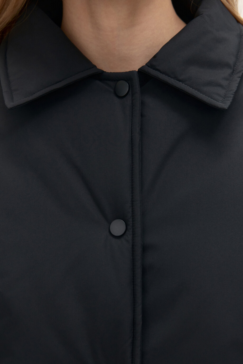 Куртка утепленная с утяжками по низу - цвет черный - 6