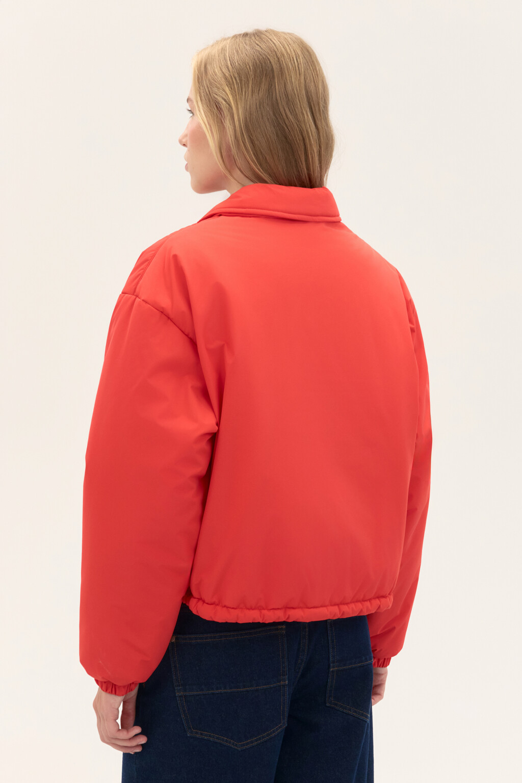 Куртка утепленная с утяжками по низу - цвет красный - 4