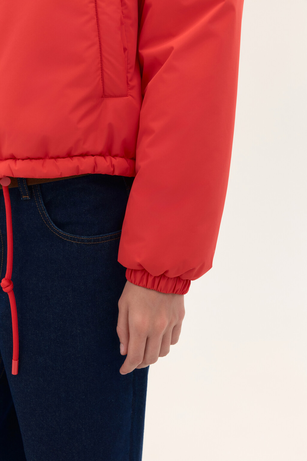 Куртка утепленная с утяжками по низу - цвет красный - 7