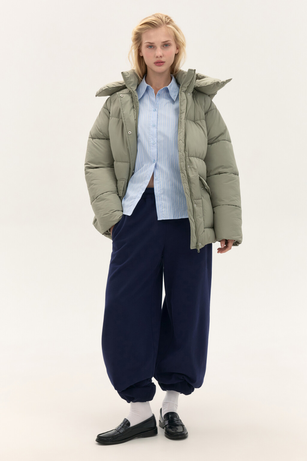 Куртка стеганая со съемным капюшоном - цвет зеленый - 4