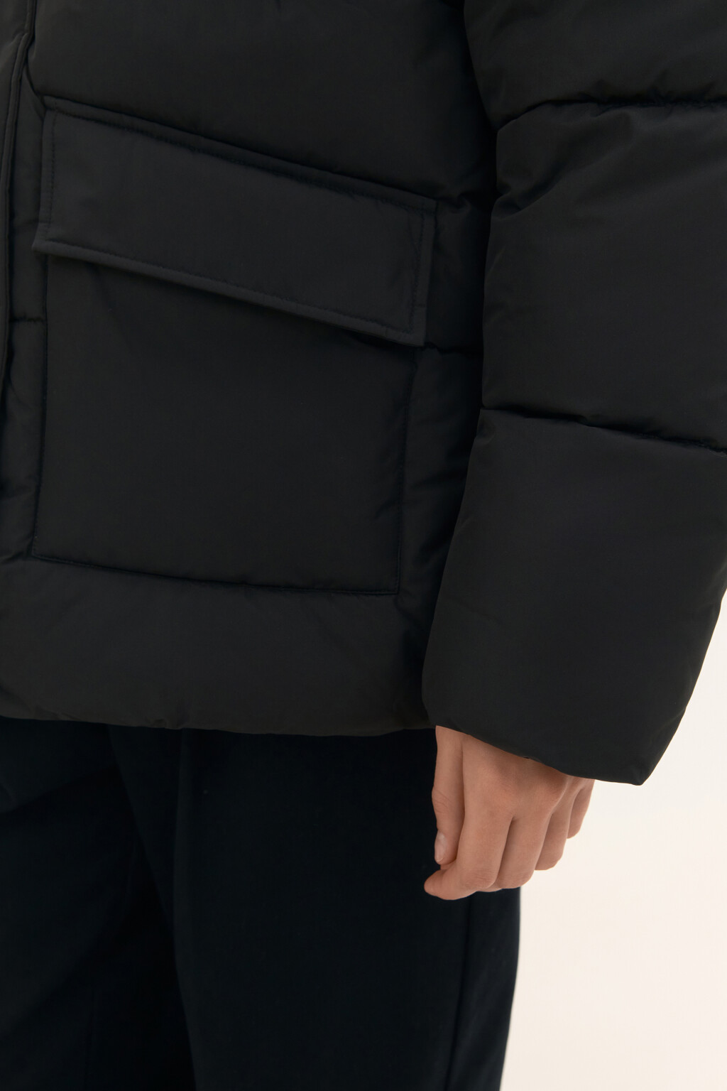 Куртка стеганая со съемным капюшоном - цвет черный - 6