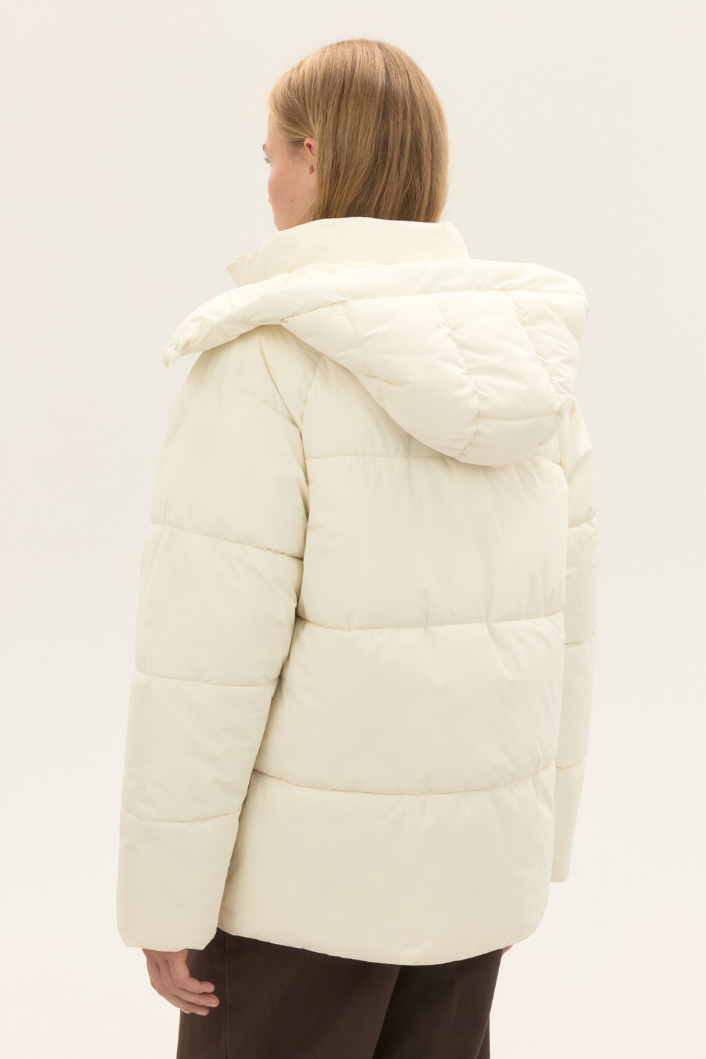 Куртка стеганая со съемным капюшоном - цвет молочный - 3