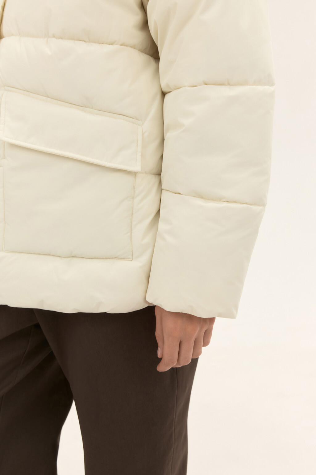 Куртка стеганая со съемным капюшоном - цвет молочный - 6