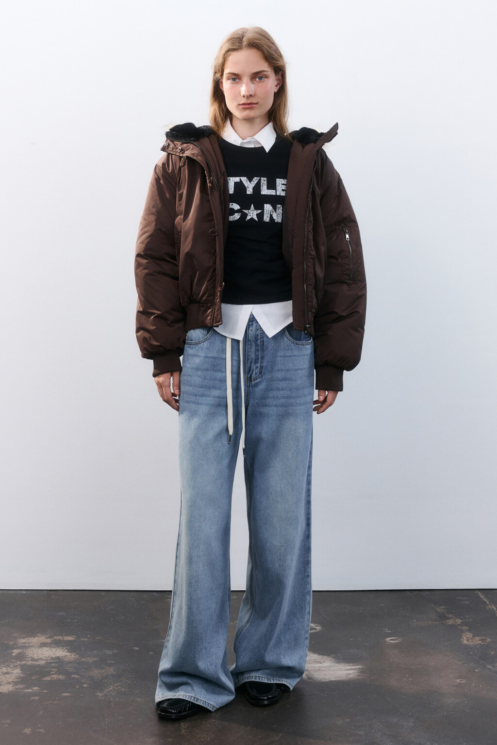 Куртка-парка короткая с опушкой - цвет коричневый - 5