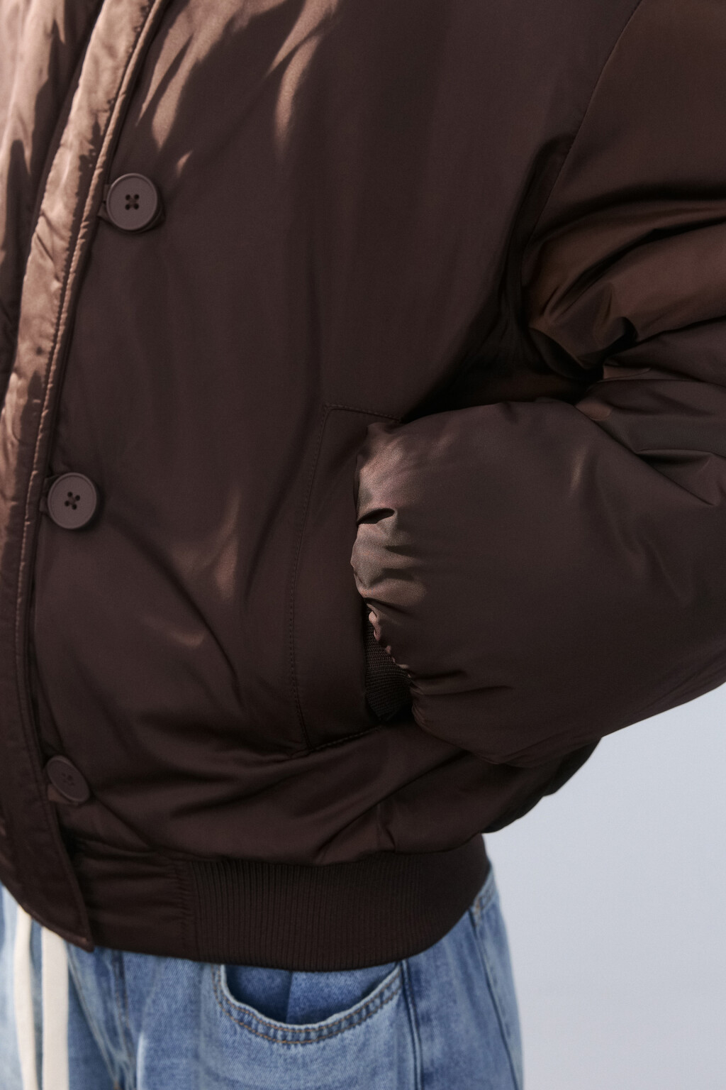 Куртка-парка короткая с опушкой - цвет коричневый - 7