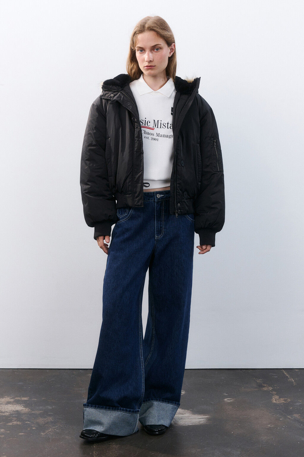 Куртка-парка короткая с опушкой - цвет черный - 4