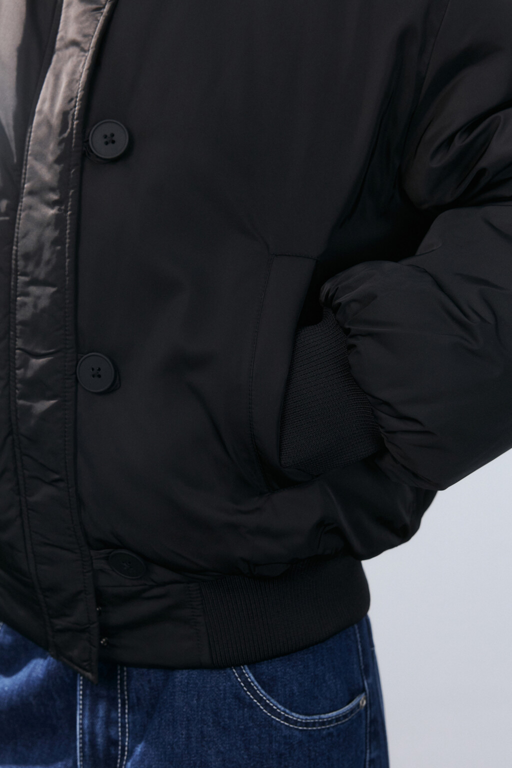 Куртка-парка короткая с опушкой - цвет черный - 6