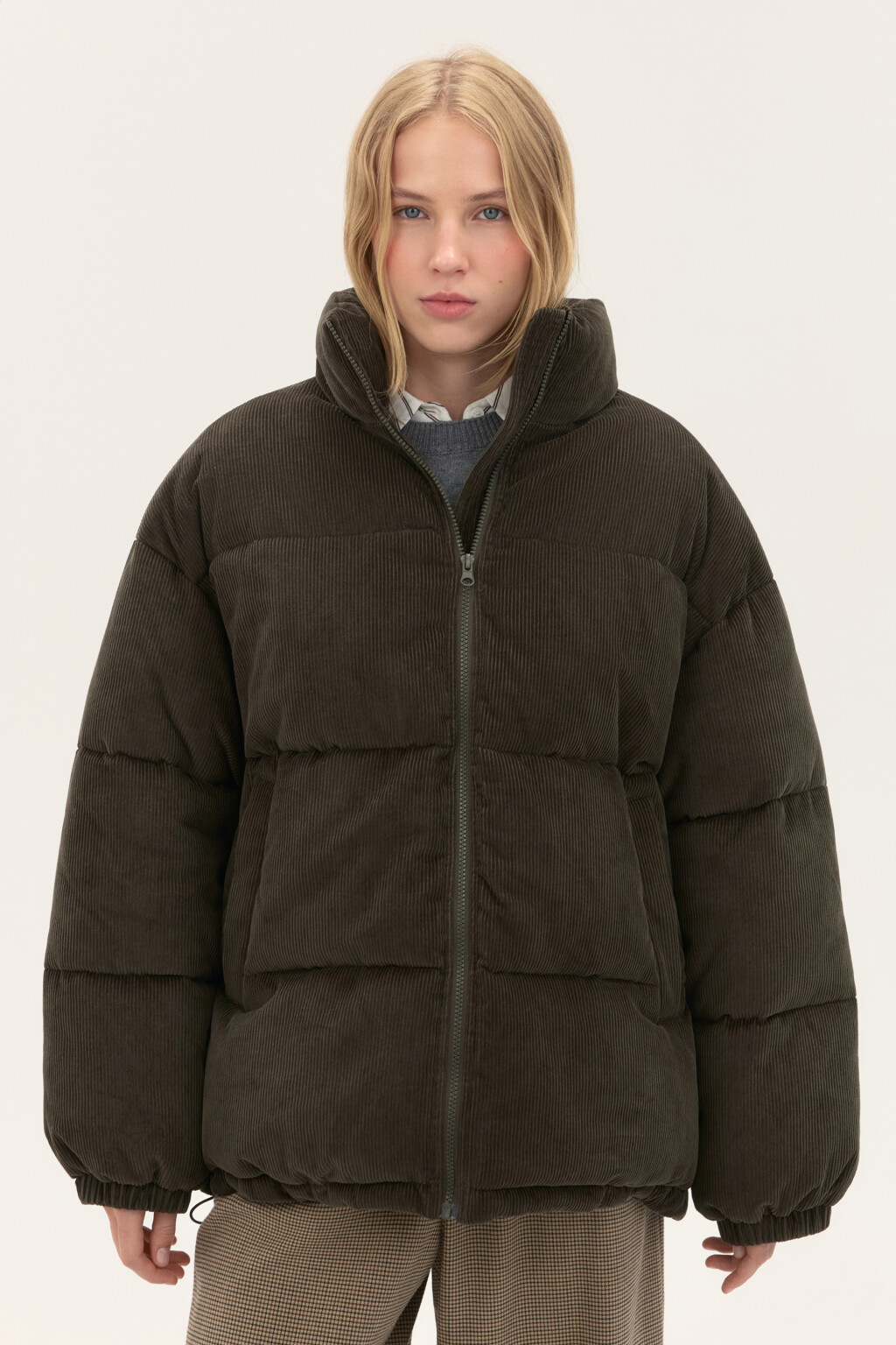 Куртка стеганая с воротником-стойкой - цвет зеленый - 3