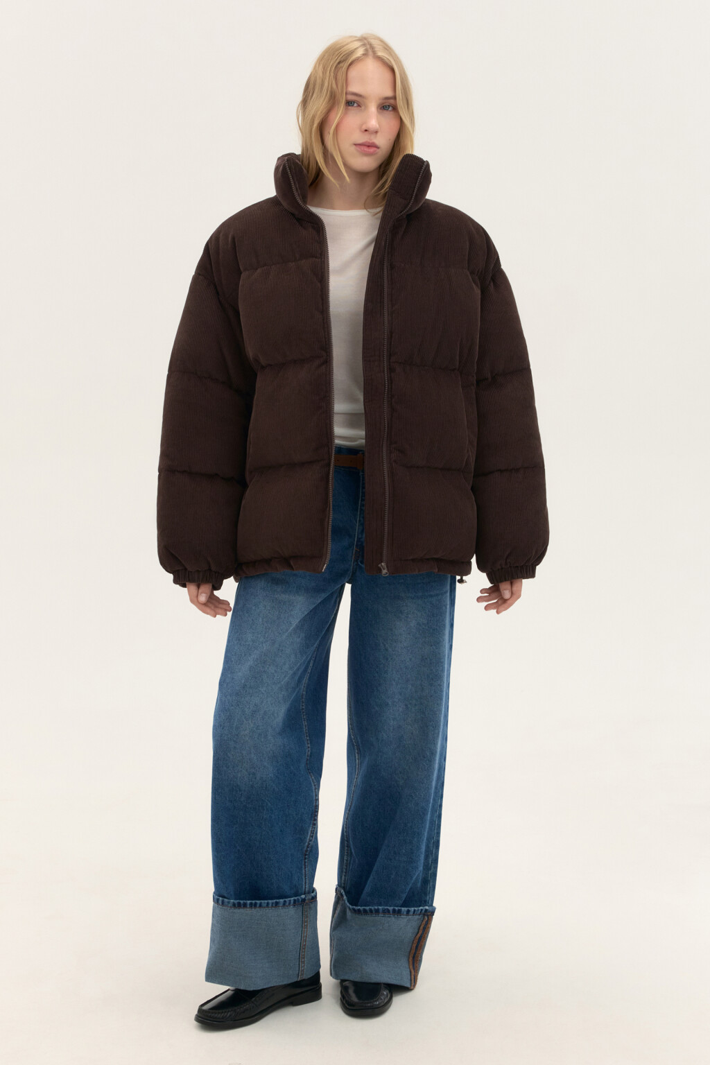 Куртка стеганая с воротником-стойкой - цвет коричневый - 4