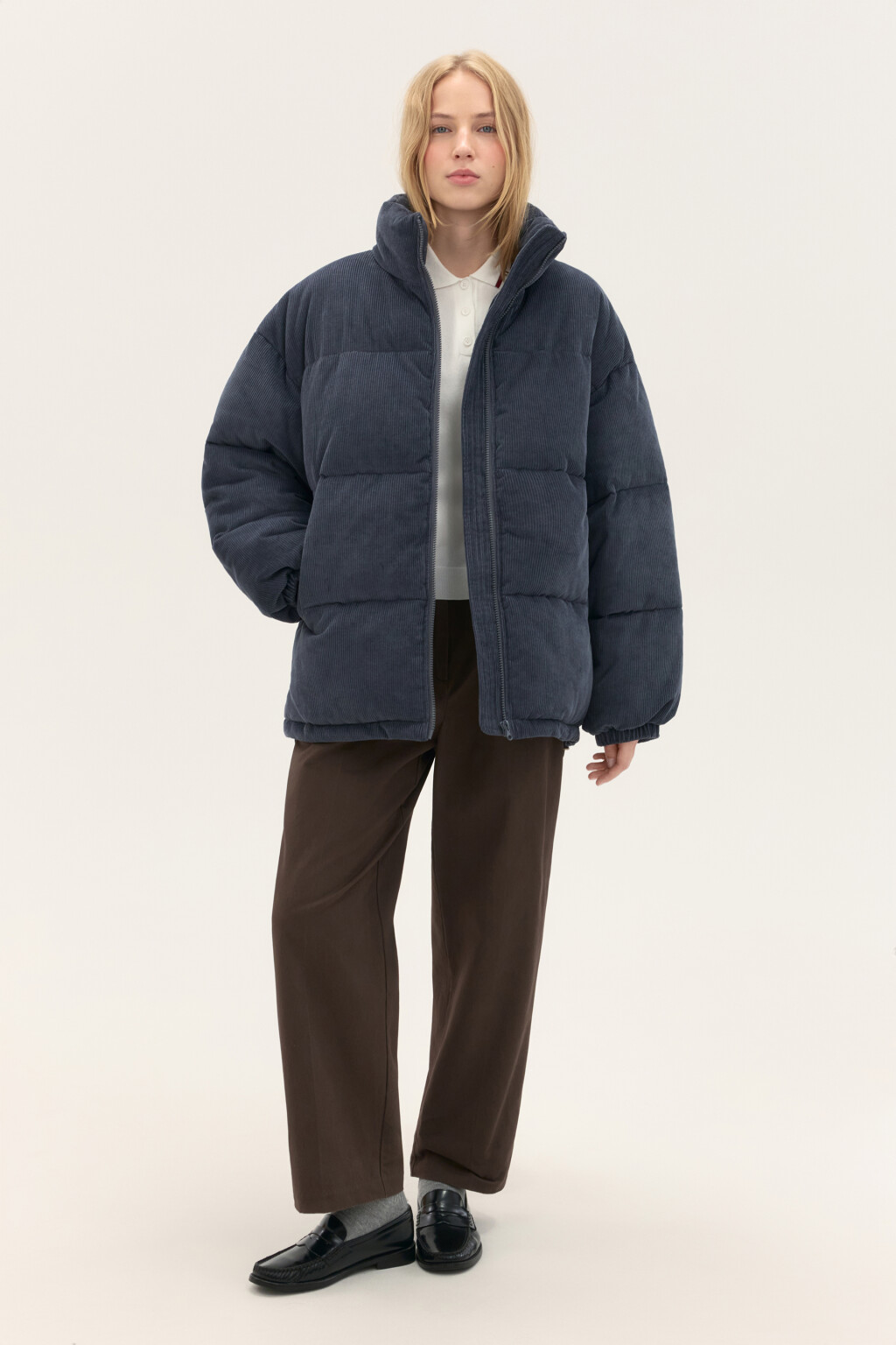 Куртка стеганая с воротником-стойкой - цвет серый - 4