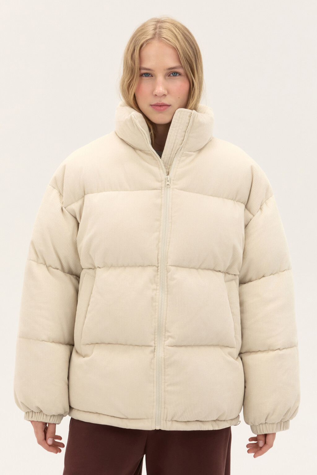 Куртка стеганая с воротником-стойкой - цвет молочный - 2