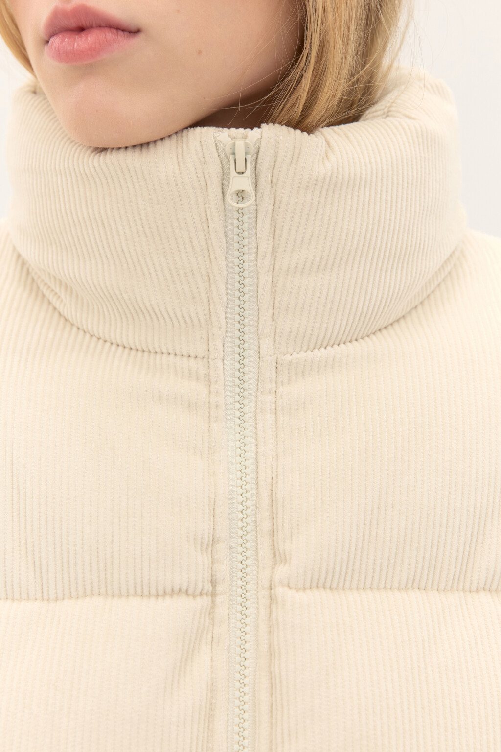 Куртка стеганая с воротником-стойкой - цвет молочный - 5