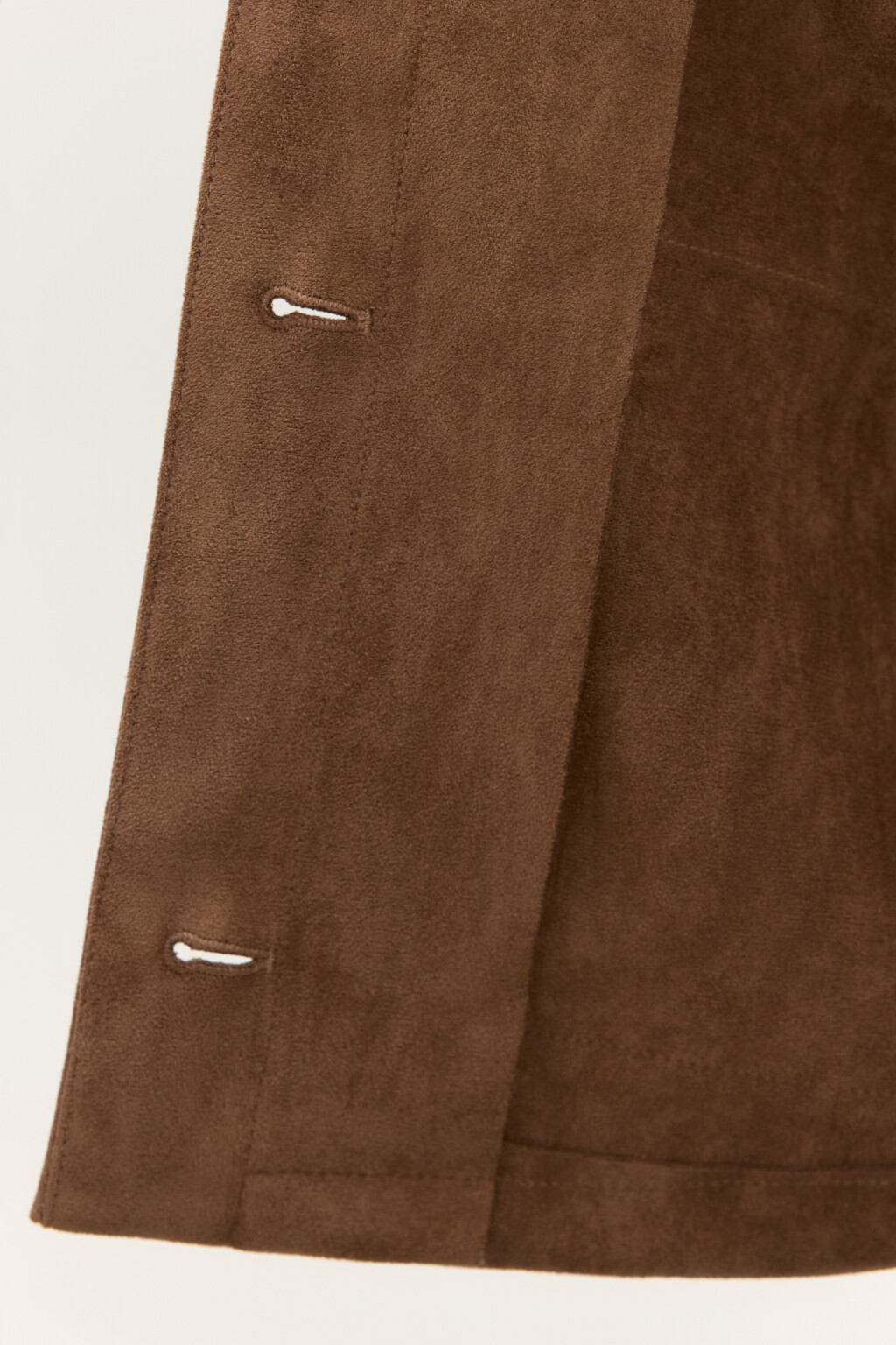 Куртка-жакет с замшевой фактурой - цвет коричневый - 8
