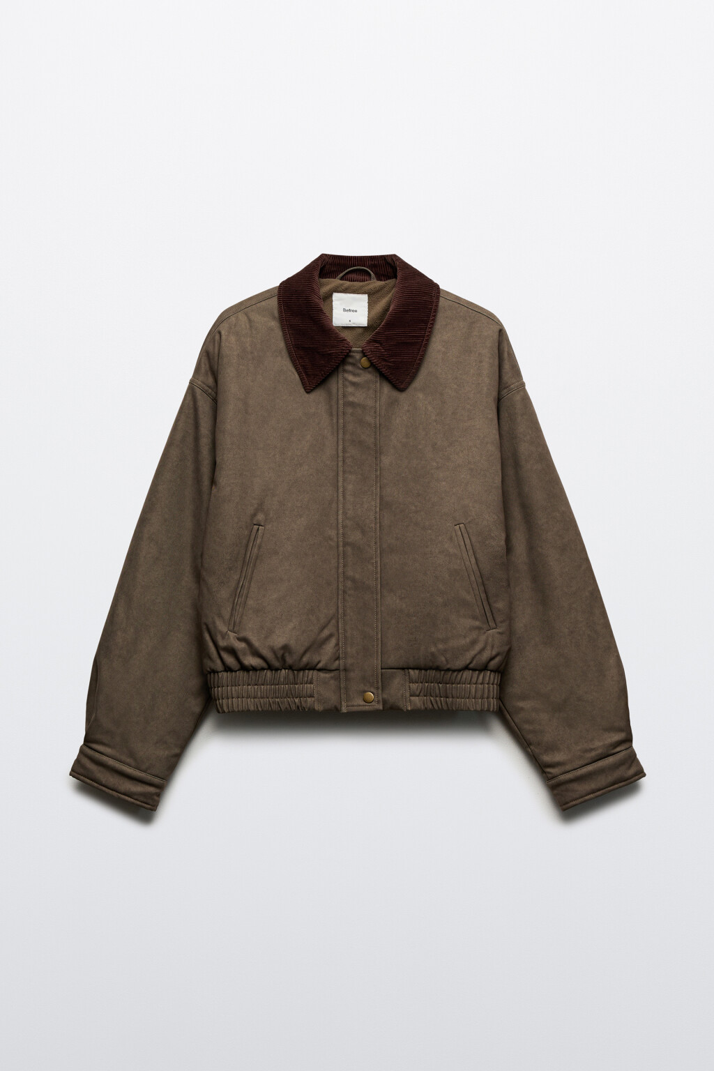 Куртка твиловая с вельветовым воротником - цвет зеленый - 9