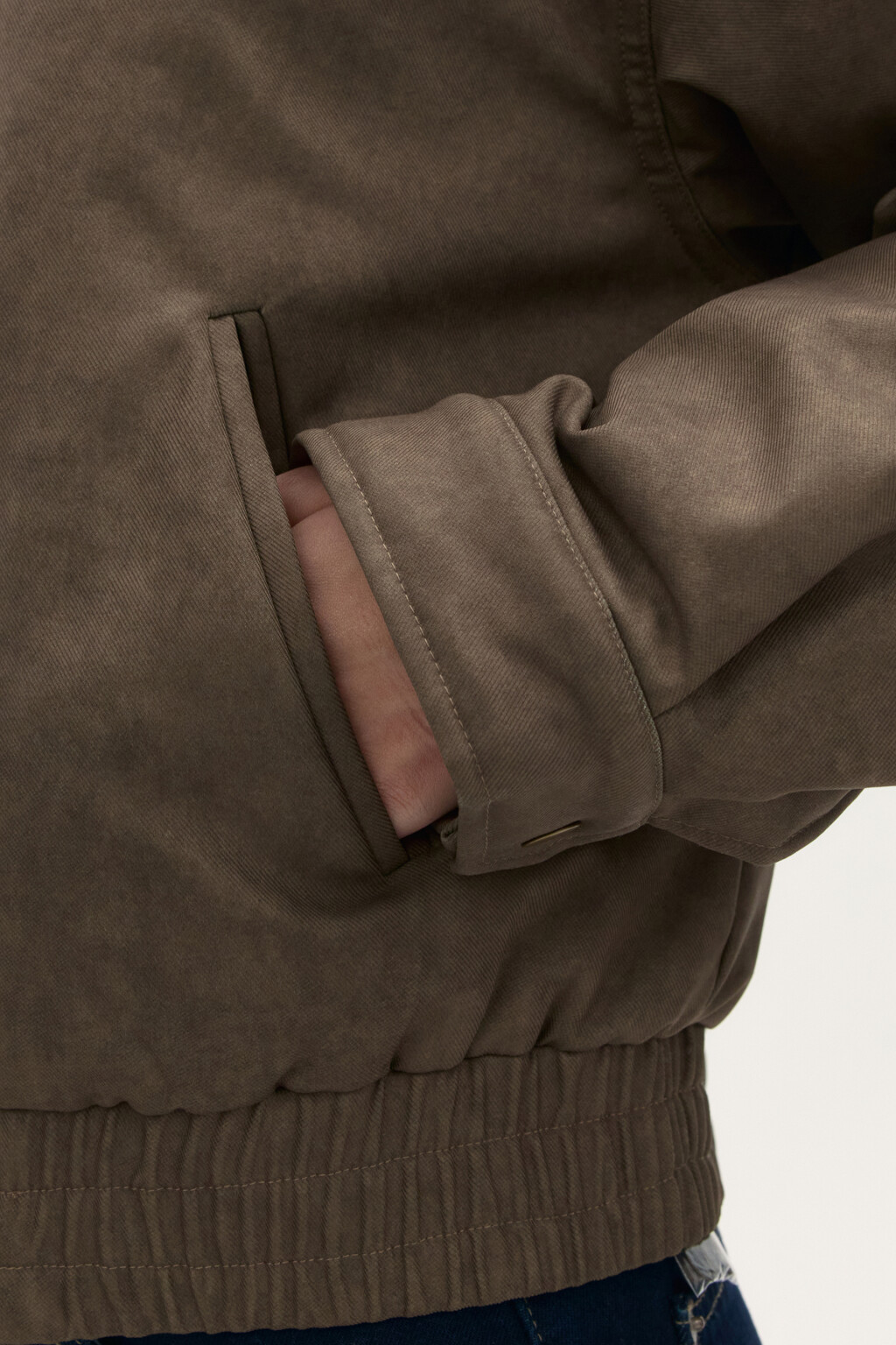 Куртка твиловая с вельветовым воротником - цвет зеленый - 7
