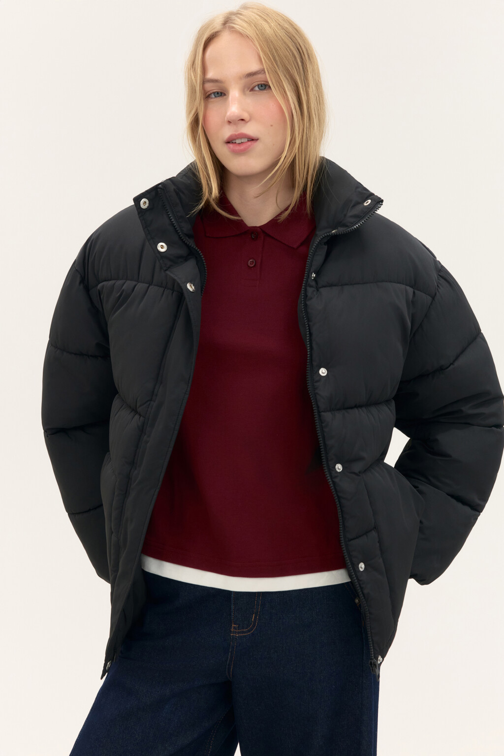 Куртка стеганая с воротником-стойкой - цвет черный - 2