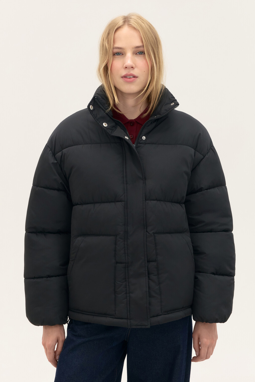 Куртка стеганая с воротником-стойкой - цвет черный - 3