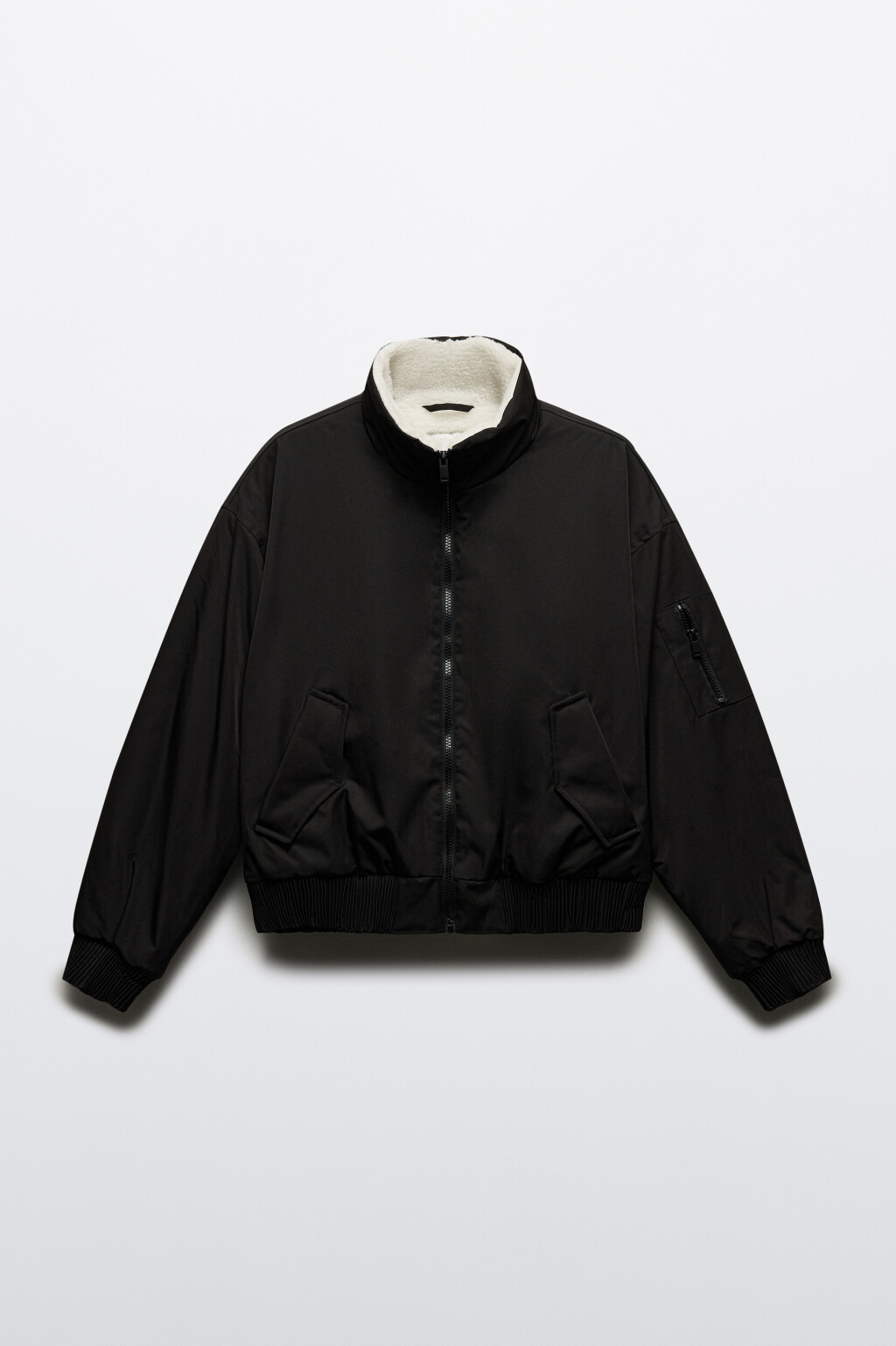 Куртка-бомбер с теплой подкладкой - цвет черный - 8