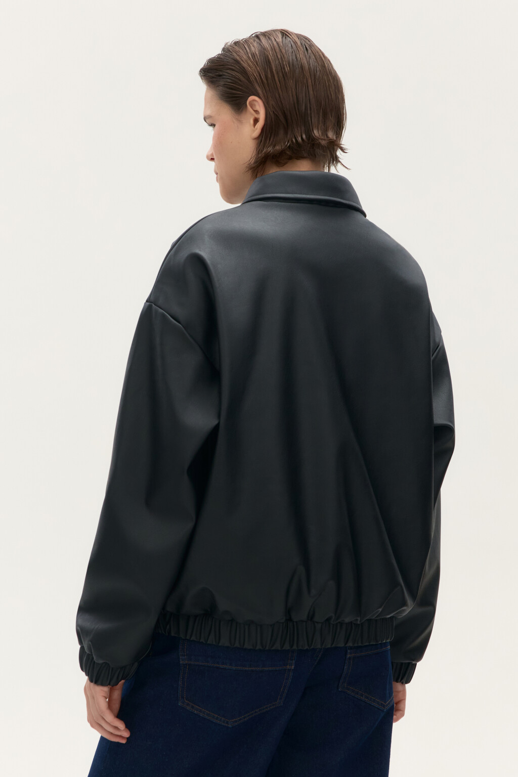Куртка на молнии с матовой фактурой - цвет черный - 3