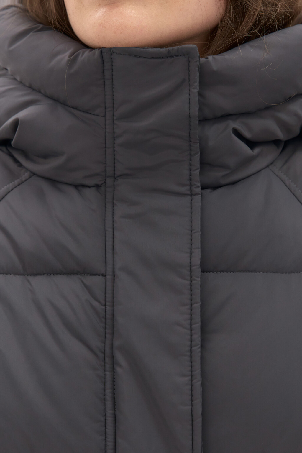 Куртка стеганая с капюшоном - цвет серый - 5