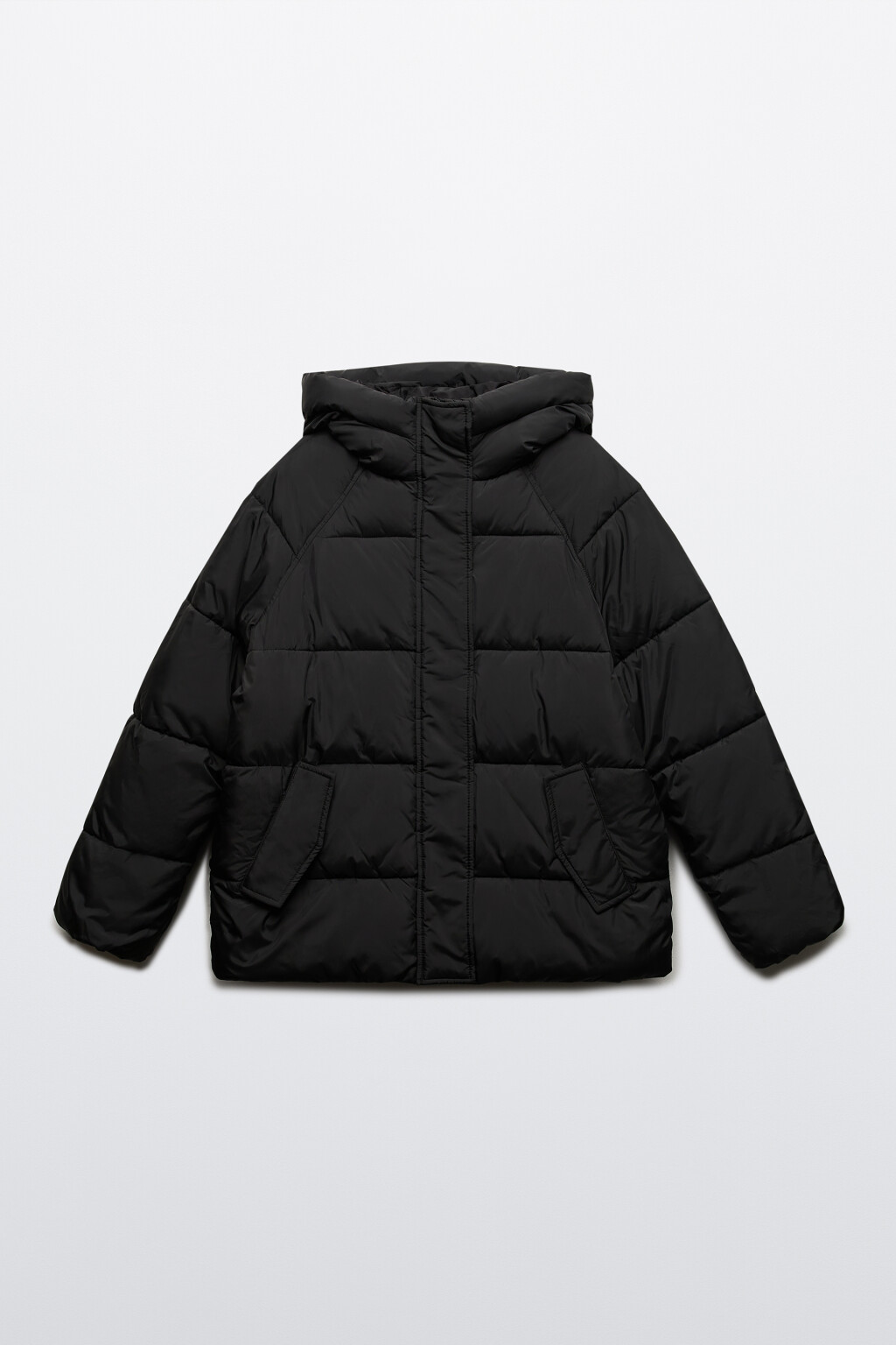 Куртка стеганая с капюшоном - цвет черный - 1