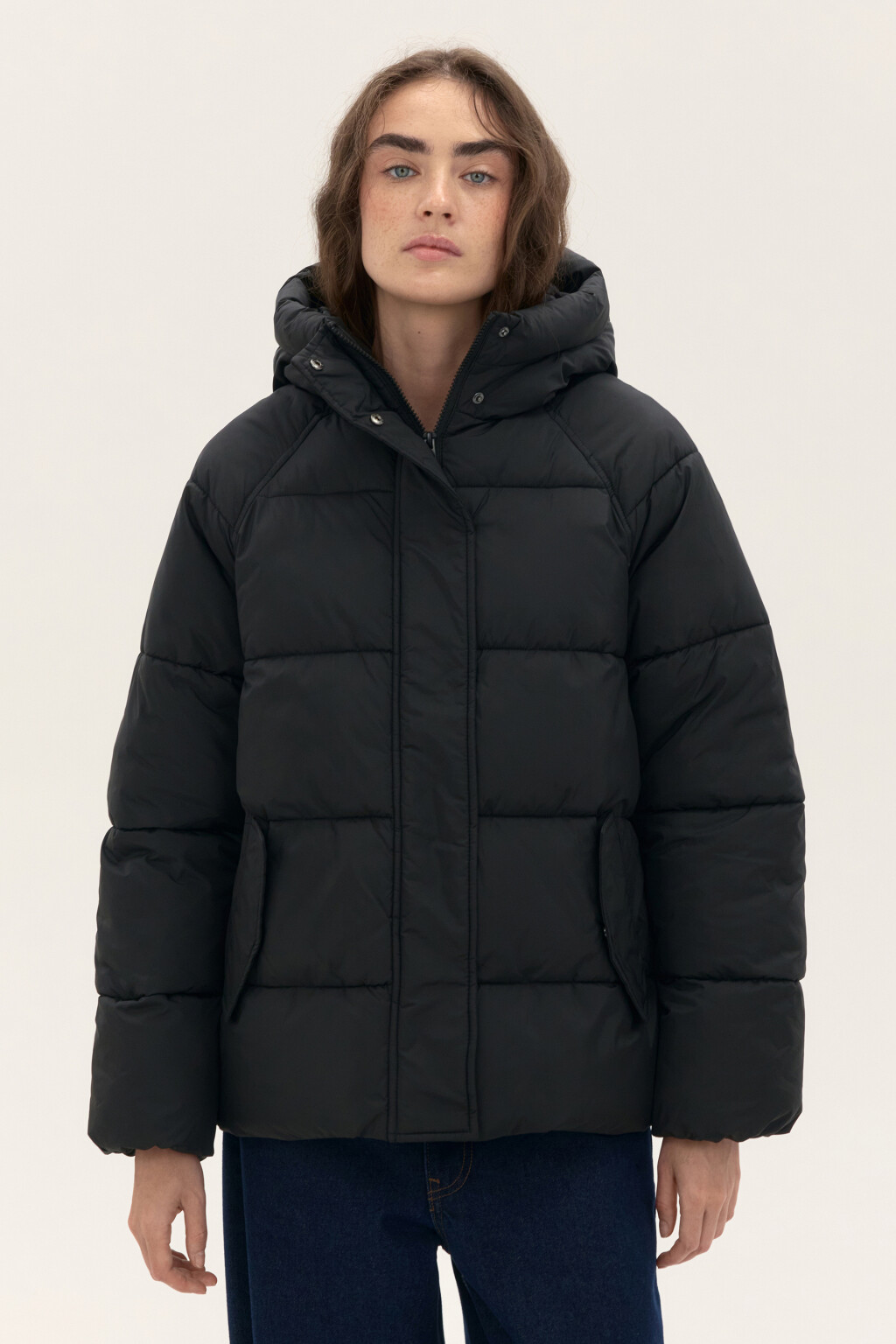 Куртка стеганая с капюшоном - цвет черный - 3