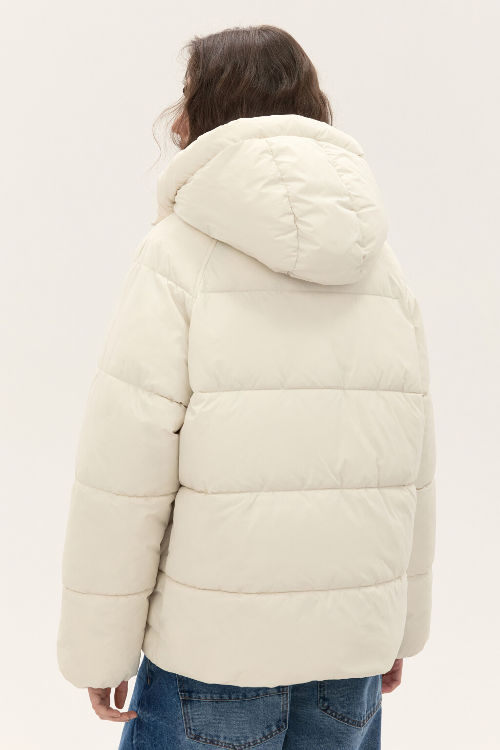 Куртка стеганая с капюшоном - цвет молочный - 3